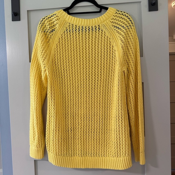 Talbots Sunny Yellow Crew Neck Sweater with Open Knit - Picture 6 of 6